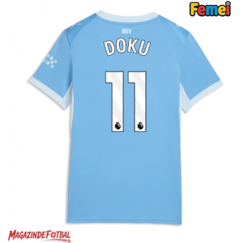 Manchester City Jeremy Doku #11 Tricou Fotbal Replică 2026-27 Femei Acasa